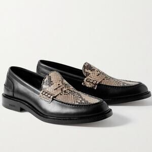 Vinny's Townee Two Tone Snake Python Leather Penny Loafers Size 6